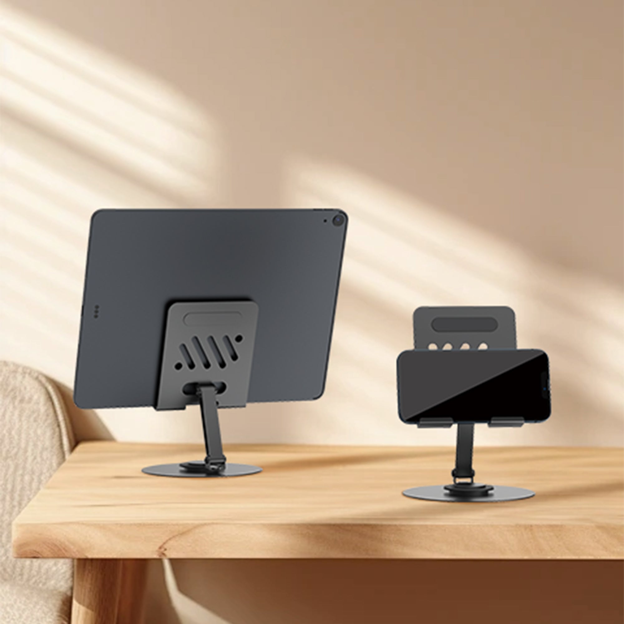 Support de bureau rotatif pour smartphone — accessoire disponible chez Phonelab Store, Rue de Lausanne 29, Genève